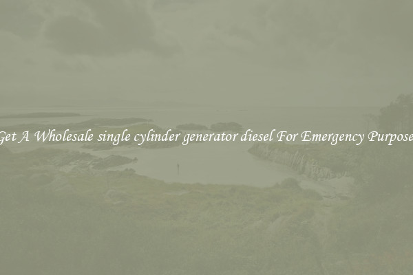 Get A Wholesale single cylinder generator diesel For Emergency Purposes