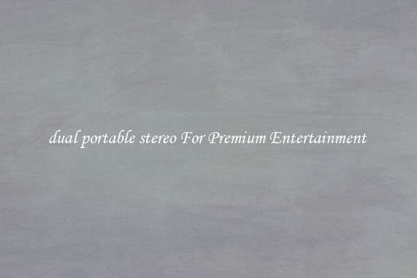 dual portable stereo For Premium Entertainment 