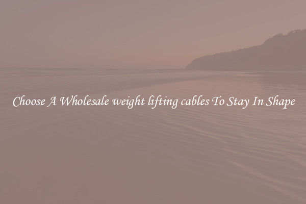 Choose A Wholesale weight lifting cables To Stay In Shape