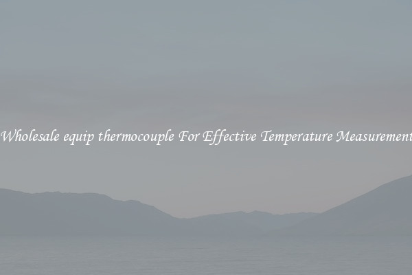 Wholesale equip thermocouple For Effective Temperature Measurement