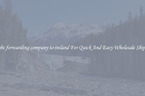 freight forwarding company to ireland For Quick And Easy Wholesale Shipping